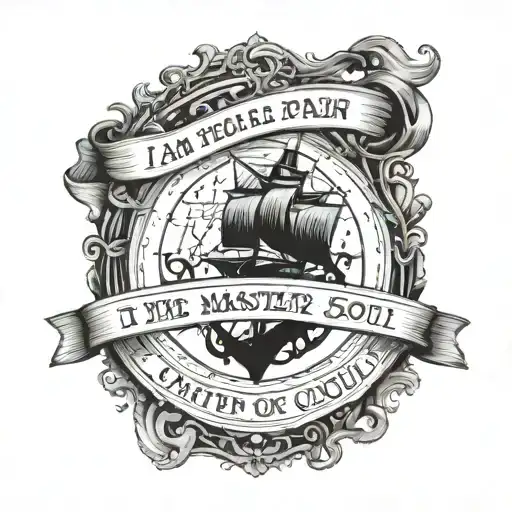 A quote from a proud person that says 'I am the master of my fate, I am the captain of my soul.' tattoo design idea