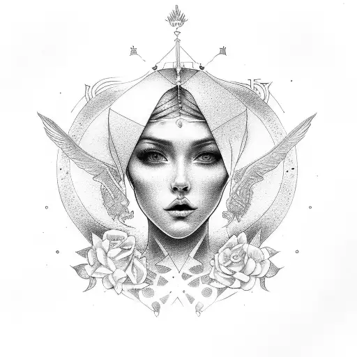 Virgo with name Elena & Inaya tattoo design idea