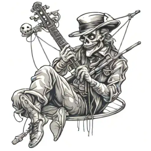 puppet master with strings tattoo design idea