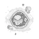 crystals with mushroms tattoo design idea