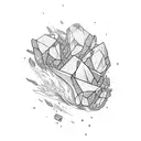 crystals with mushroms tattoo design idea