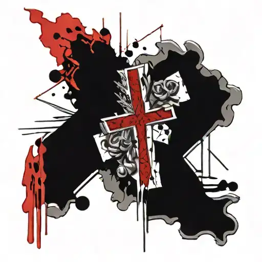 cross with I am okay jelly roll tattoo design idea