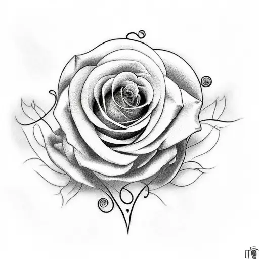 vines and red roses tattoo design idea
