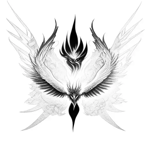 pheonix rising from the ashes spine tattoo tattoo design idea
