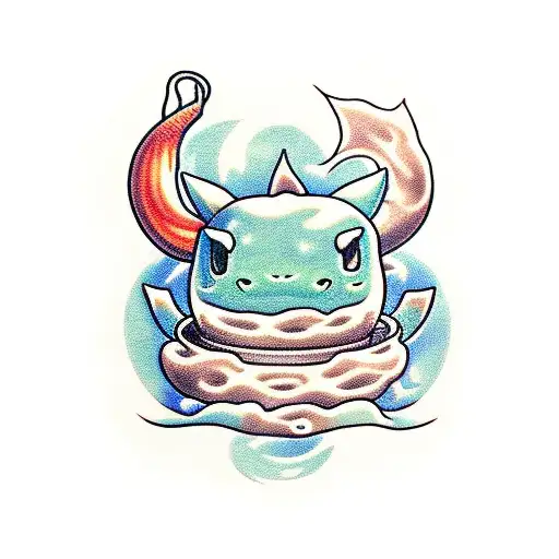 Ramen Soup as the bulb on Bulbasaur tattoo design idea