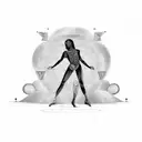 A psychedelic festival scene with dancing figures and vibrant colors tattoo design idea