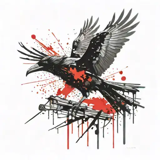 Crow with "Come join the murder" written inside  tattoo design idea