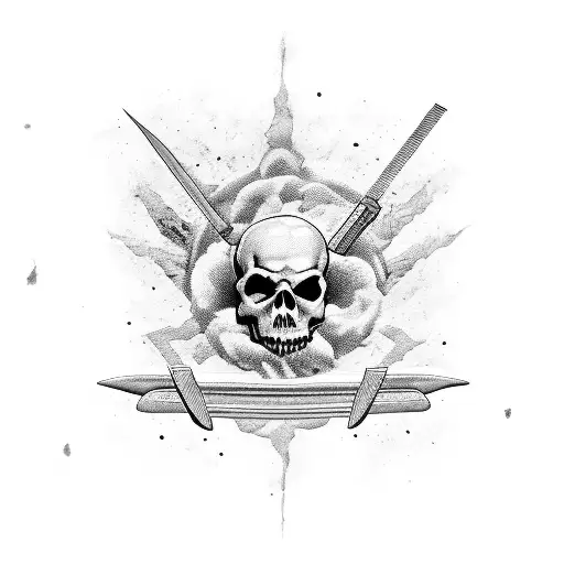  $uicideBoy$ album art mix up/with the saying "G59, I no longer fear" inside a razor blade tattoo design idea