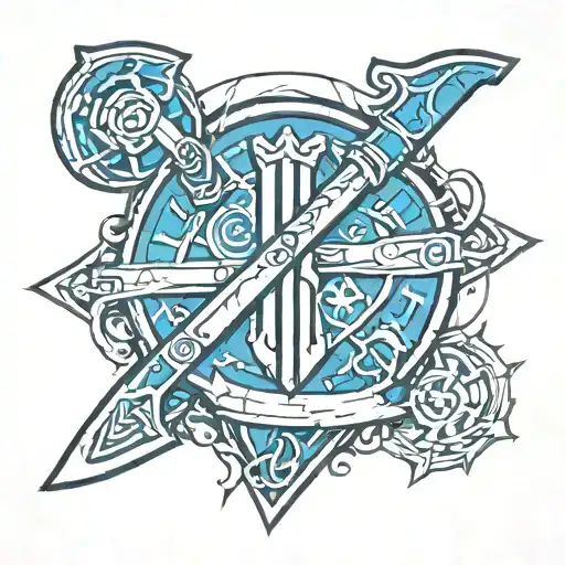 tattoo that represents the friendship and brotherhood with Viking style runes with axe in a really simple drawing  tattoo design idea