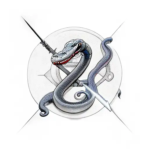 sword and snake tattoo design idea