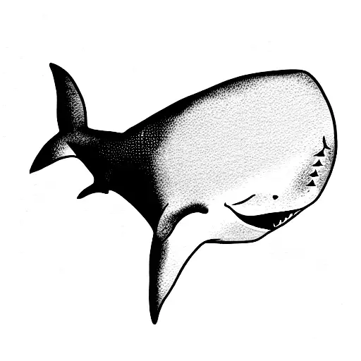 Shark and ocea mine in the shape of the heart  tattoo design idea