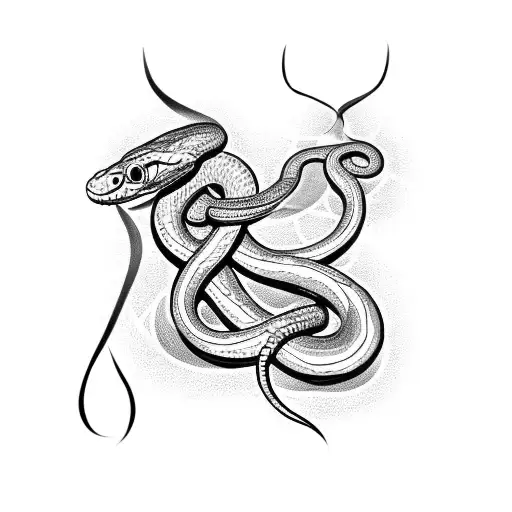snake that spells the letters T S tattoo design idea