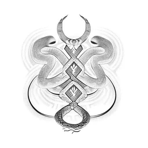 snake that spells the letters T S tattoo design idea