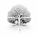 michaelangelos david splitting open to reveal an oak tree tattoo design idea