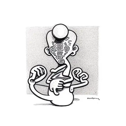 a Keith Haring character forming a 6 tattoo design idea