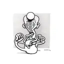 a Keith Haring character forming a 6 tattoo design idea