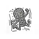 a Keith Haring character forming a 6 tattoo design idea