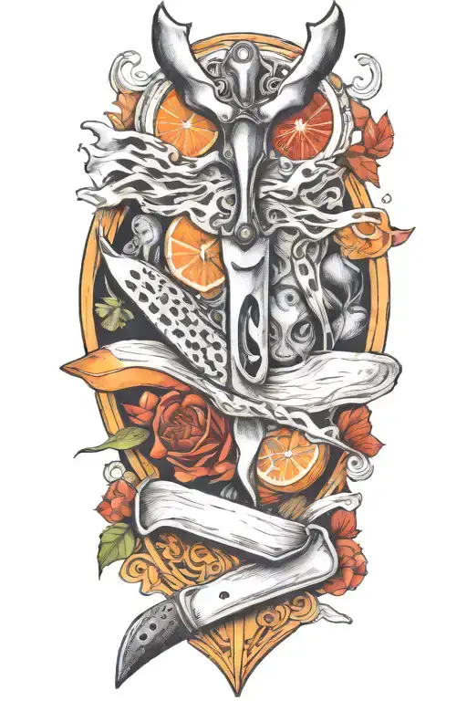 add a butchers cleaver  tattoo design idea