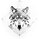 old man that has 2 wolves guarding him while he has another wolf in chains tattoo design idea