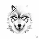 old man that has 2 wolves guarding him while he has another wolf in chains tattoo design idea