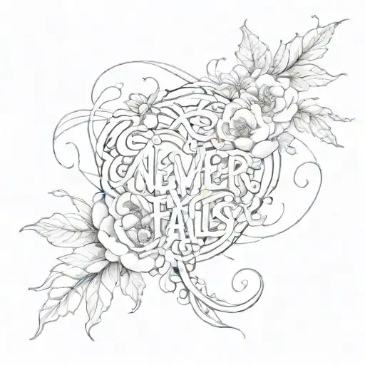 Love never fails. So if it fails it was never real If it's real it will come back to you. If it's meant for you, no one  tattoo design idea