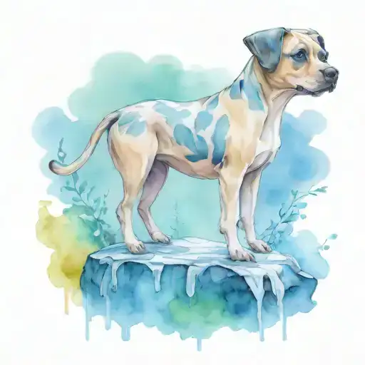 staffi with Chicken sitting on a mushroom tattoo design idea