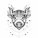 wild boar face as a tree tattoo design idea
