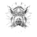 wild boar face as a tree tattoo design idea