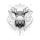 wild boar face as a tree tattoo design idea