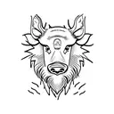 wild boar face as a tree tattoo design idea