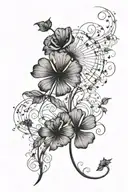 dandelion shamrock clover blowing in the wind vine wrapped tattoo design idea