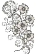 four leaf clover and vine winding tattoo design idea