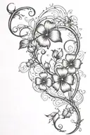 four leaf clover and vine winding tattoo design idea