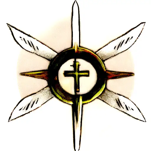 Christian cross with wings tattoo design idea