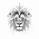 Lion with Christian cross wings tattoo design idea