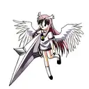 Christian cross with angel wings tattoo design idea