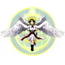 Christian cross with angel wings tattoo design idea