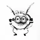 minion and airplane  tattoo design idea