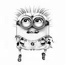 minion and airplane  tattoo design idea