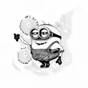 minion and airplane  tattoo design idea