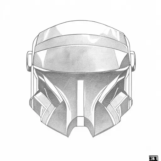 mandalorian  Helmet after the fight tattoo design idea