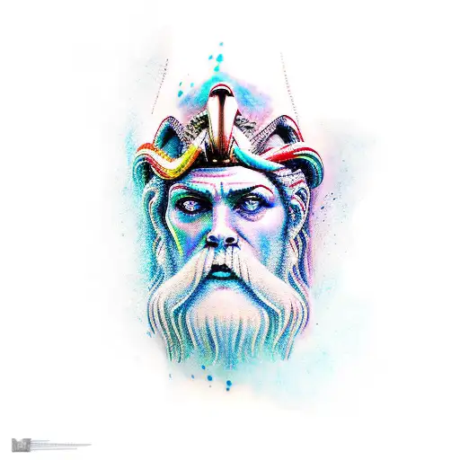 Poseidon upper arm tattoo design idea