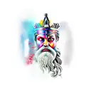 Poseidon upper arm tattoo design idea