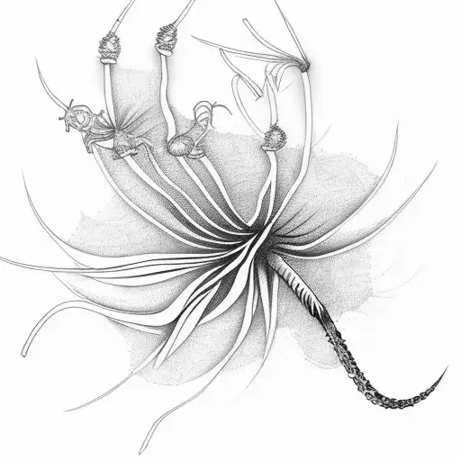 flaming spider lily tattoo design idea