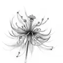 flaming spider lily tattoo design idea