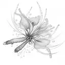 flaming spider lily tattoo design idea