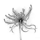 flaming spider lily tattoo design idea