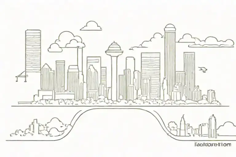 houston skyline silhouette tattoo design idea