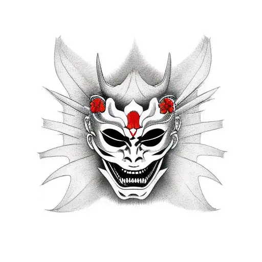 Japanese "Ichigo Hollow Mask Markings On Hannya..." Tattoo Idea