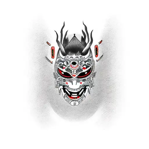 hanya mask with ichigo hollow mask markings tattoo design idea